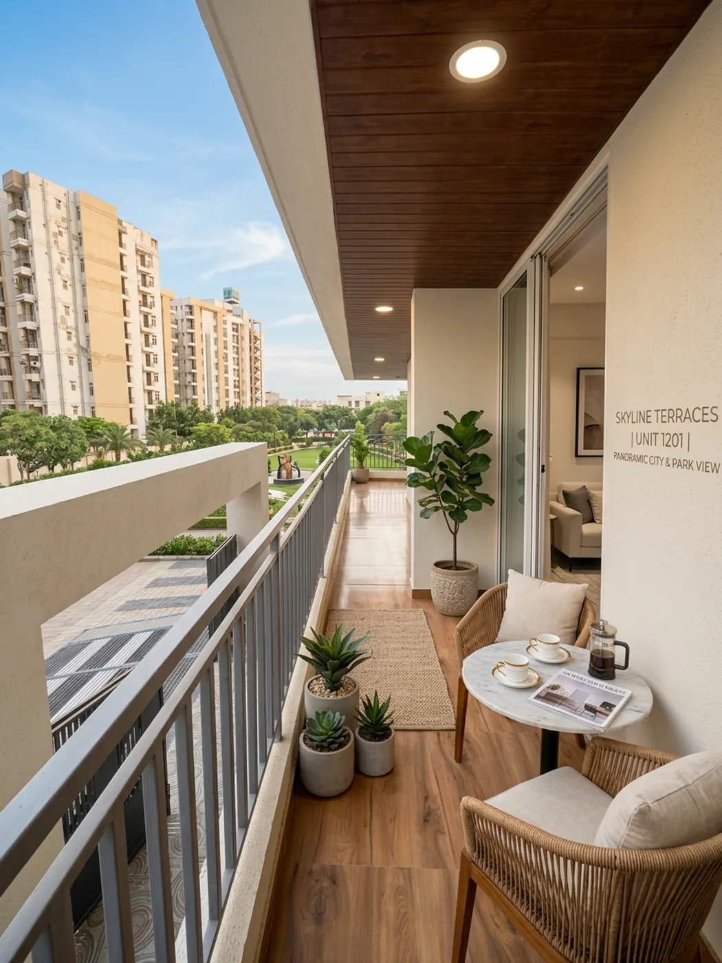 Three private balconies