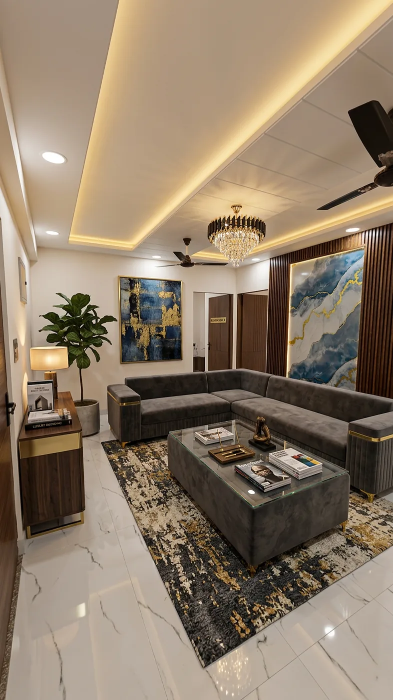 Luxury living room interior at Shyam Iconic